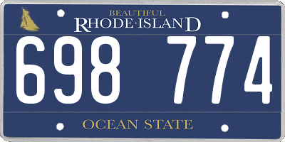 RI license plate 698774