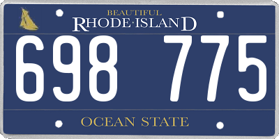 RI license plate 698775