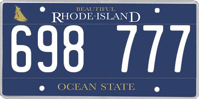 RI license plate 698777