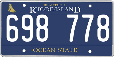 RI license plate 698778