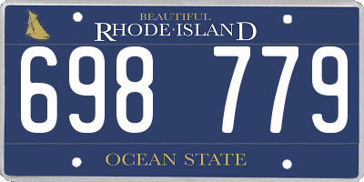 RI license plate 698779