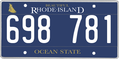 RI license plate 698781