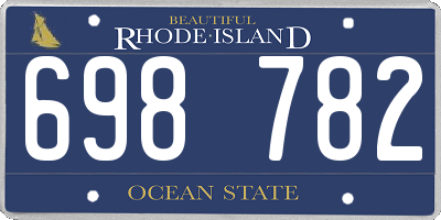 RI license plate 698782