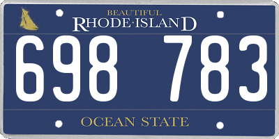 RI license plate 698783