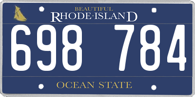 RI license plate 698784