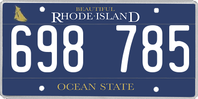 RI license plate 698785