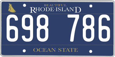 RI license plate 698786
