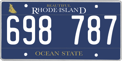 RI license plate 698787