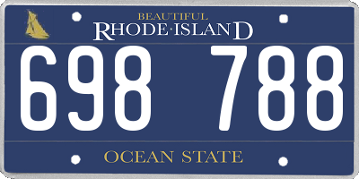 RI license plate 698788
