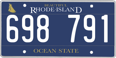 RI license plate 698791