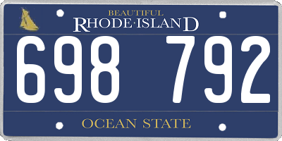 RI license plate 698792
