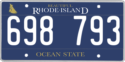 RI license plate 698793