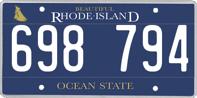 RI license plate 698794