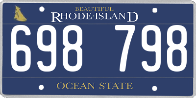RI license plate 698798