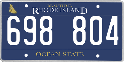 RI license plate 698804