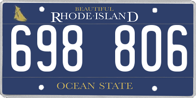 RI license plate 698806