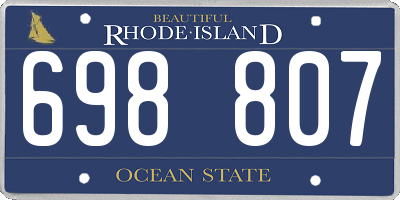 RI license plate 698807