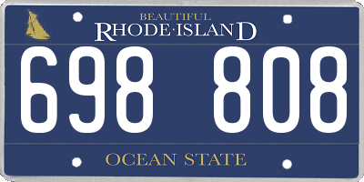 RI license plate 698808