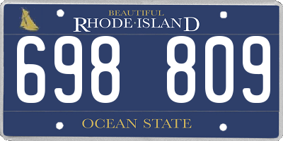 RI license plate 698809