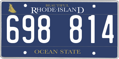 RI license plate 698814