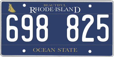 RI license plate 698825