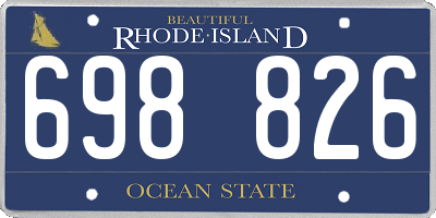 RI license plate 698826