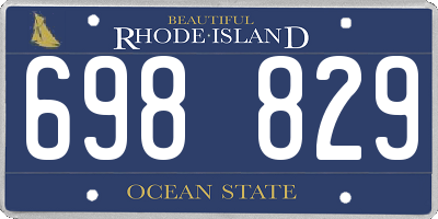 RI license plate 698829