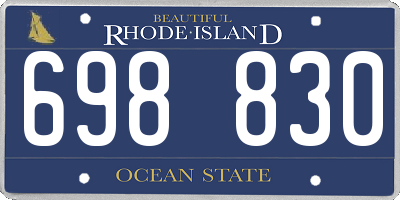 RI license plate 698830