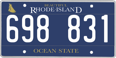 RI license plate 698831