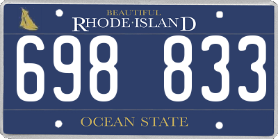 RI license plate 698833