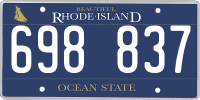RI license plate 698837