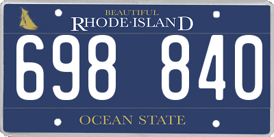 RI license plate 698840
