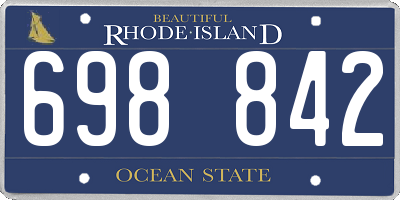 RI license plate 698842