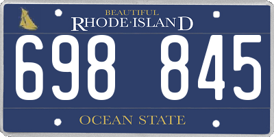 RI license plate 698845