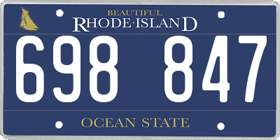 RI license plate 698847