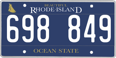 RI license plate 698849