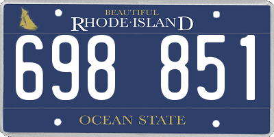 RI license plate 698851