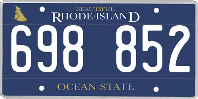 RI license plate 698852