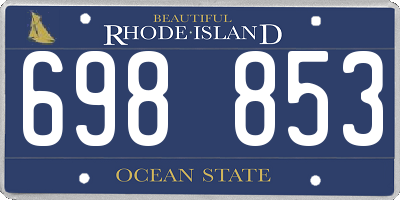 RI license plate 698853