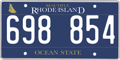 RI license plate 698854