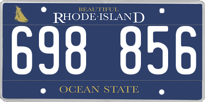 RI license plate 698856