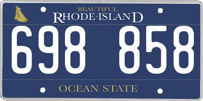 RI license plate 698858