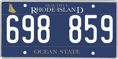 RI license plate 698859