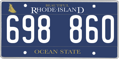 RI license plate 698860