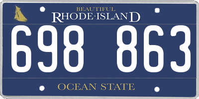 RI license plate 698863