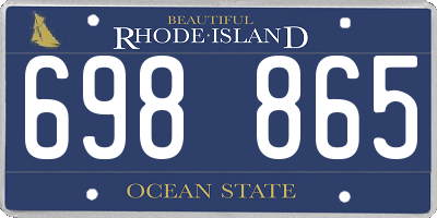 RI license plate 698865