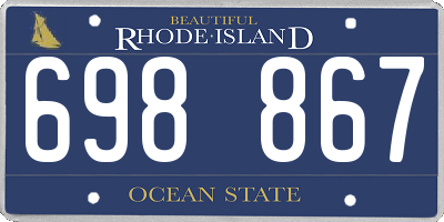 RI license plate 698867