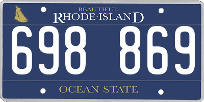 RI license plate 698869