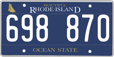 RI license plate 698870