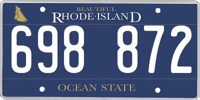 RI license plate 698872